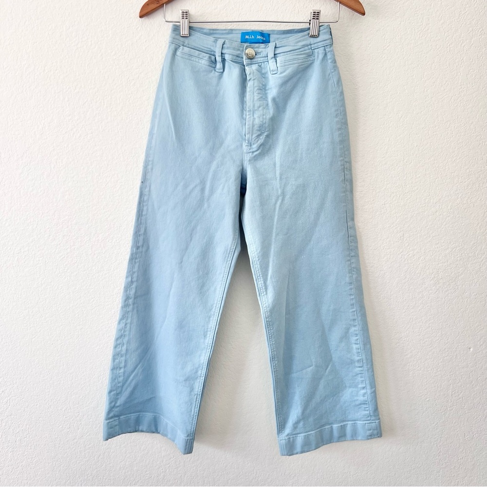M.i.h Light Blue Wide Leg Button Fly Ankle Jeans Sz XS